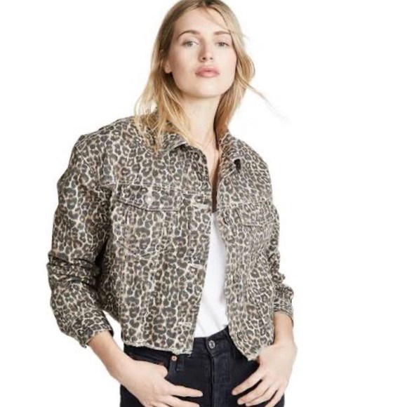 free people cheetah denim jacket